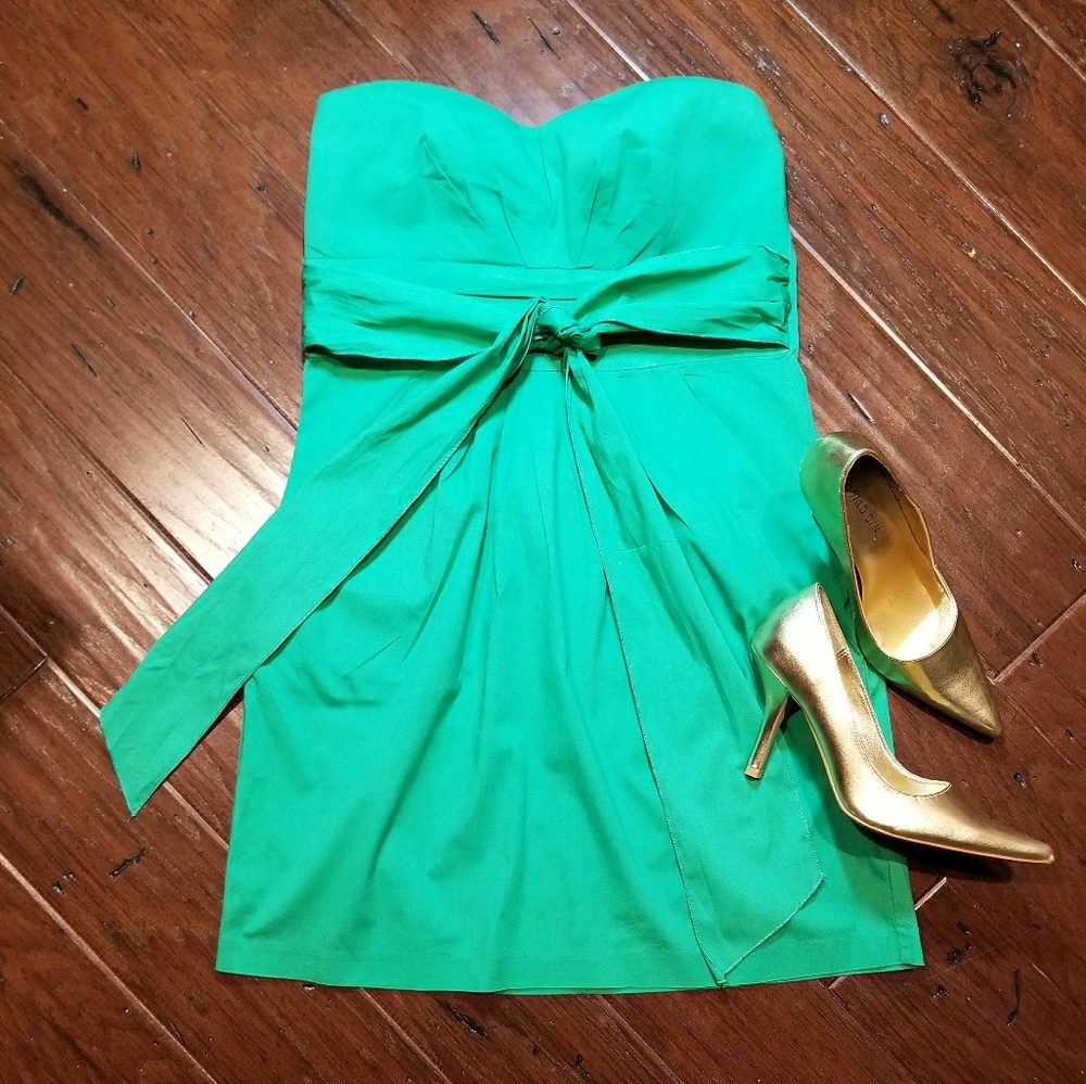 GREEN Strapless mini dress - Picture 1 of 5